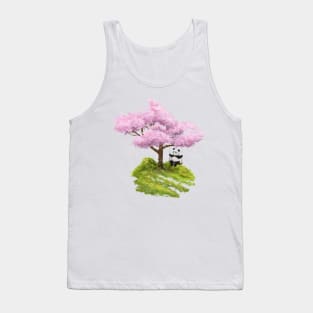 Panda on the tree swing Tank Top